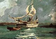 Winslow Homer Sailing oil on canvas